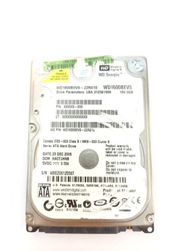 Диск жесткий wd wd1600bevs-22rst0 160gb sata ii 2,5", фото