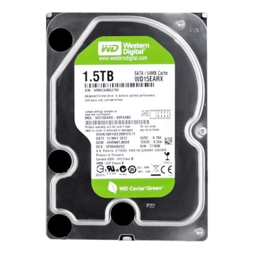 Wd caviar 1.5tb 5.4k 64mb sata iii 3.5'' wd15earx, фото