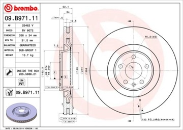 Brembo 09. b971. 11 тормозной диск, фото