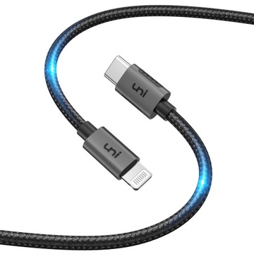 Uni кабель usb-c lightning для iphone ipad 20w 1,8m, фото