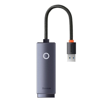 Baseus адаптер мережевий baseus lite серія usb для rj45, 1000mbps сірий, фото