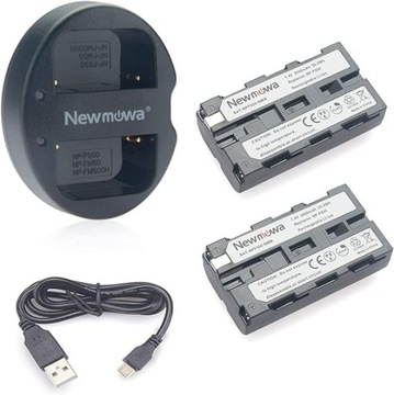 Newmowa акумулятор 2-pak i зарядка для sony np-f550 i sony ccd-sc55, фото