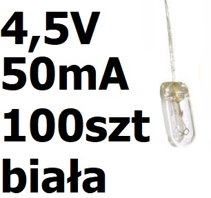 Лампочка мініатюрна біла 3x7mm 4,5v 50ma 100шт., фото