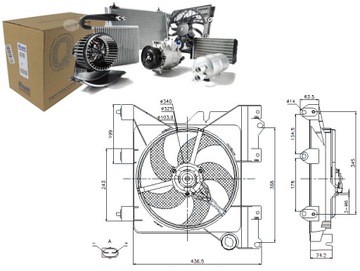 Nis85316 вентилятор радиатора (с корпусом) citroen, фото