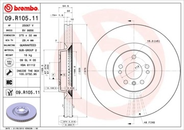 Тормозной диск перед brembo bre 09. r105. 11, фото