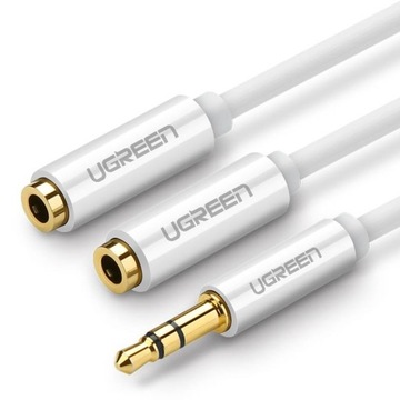 Ugreen 10780 0.2m 3.5mm 2 x 3.5mm білий кабель аудіо, фото