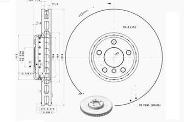 Brembo диски тормозные 2шт. dwuczesciowa перед левая, фото