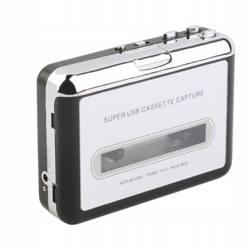 Магнітофон kasetowy конвертер з стрічки на програвач mp3 чорний, фото
