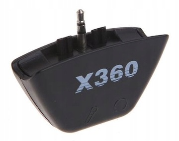 Адаптер на навушники i мікрофон kbr games для xbox 360 чорний, фото