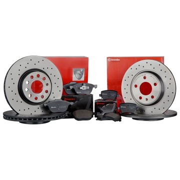 Brembo brake discs + front + rear pads for VW Golf 7 Touran 5t T-Roc