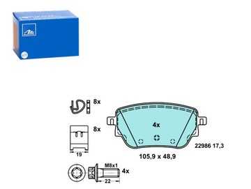 Ate 13. 0470-3884. 2 набор колодок тормозных, тормоза дисковое, фото