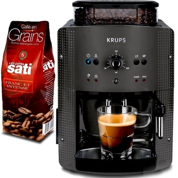 Автоматичний кавоварка krups ea810b70 1450 в срібний/сірий кава зернах robusta cafe sati franc et intense кава palona зернах 250 g 250 g, фото