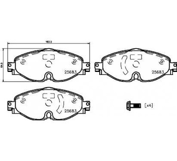 Brembo права 85 147 набор колодок тормозных, тормоза дисковое, фото