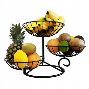 Золотий 2-poziomowy тарілка фрукти лоток на фрукти, фото