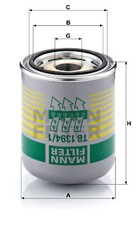 Mann-filter tb 1394/1 x вкладиш осушувач повітря, інсталяція пневматична фото №1