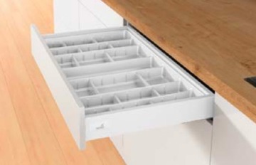 HETTICH вклад на столовые приборы 80x47 регулируемый БЕЛЫЙ