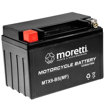 ГЕЛЕВЫЙ АККУМУЛЯТОР MTX9-BS, YTX9-BS 8Ah MORETTI