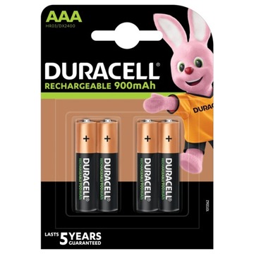 Duracell AAA аккумуляторная батарея емкость 900 мАч, 4 шт.