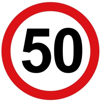 Наклейка обмеження швидкості 50 км знак діам. 20 см