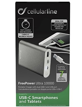 POWERBANK CELLULARLINE 10000 mAh USB-C смартфон