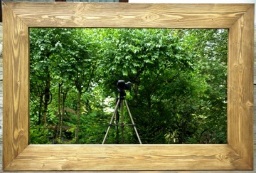 Дзеркало 80x120 світла рамка 12 см старе дерево лофт