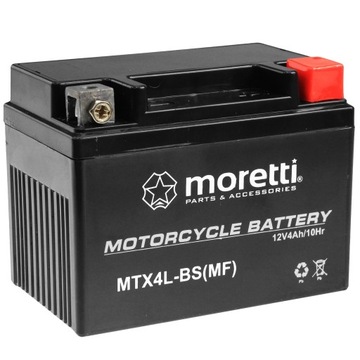 ГЕЛЕВЫЙ АККУМУЛЯТОР MTX4L-BS YTX4L-BS 4Ah MORETTI