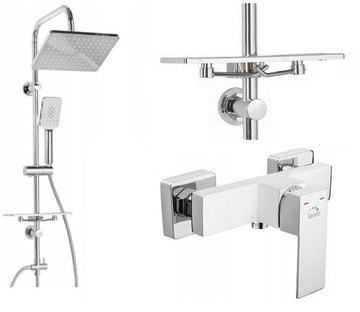 Deszczownica 26 cm PÓŁKA + bateria LAVEO KVADRATO