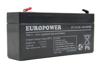 Акумуляторна батарея 6V 3AH EUROPOWER AGM EP 6-9 років