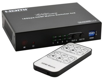 Matrix Switch Splitter HDMI 4x2 4K HDR со скалером