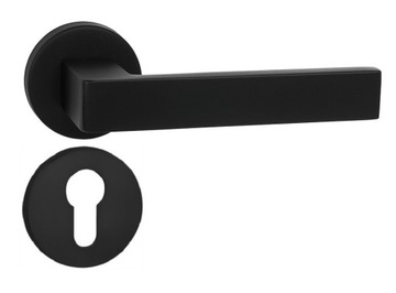 дверна ручка концепція чорний + розетки барабанна вставка