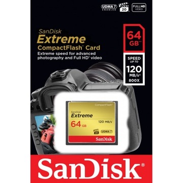 Карта пам'яті SANDISK Extreme CF 64GB Compact Flash 120/85 MB/s UDMA7