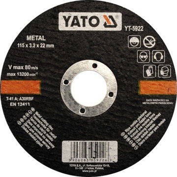 Диск для резки металла 125 X 1,2 X22 YT-5923 YATO