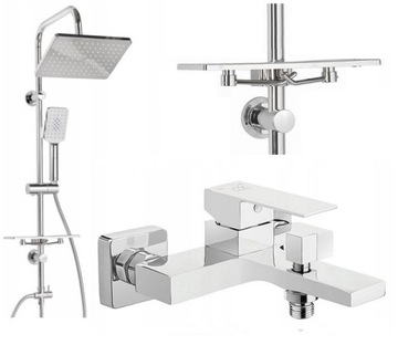 DESZCZOWNICA +BATERIA WANNOWA LAVEO cubic KVADRATO