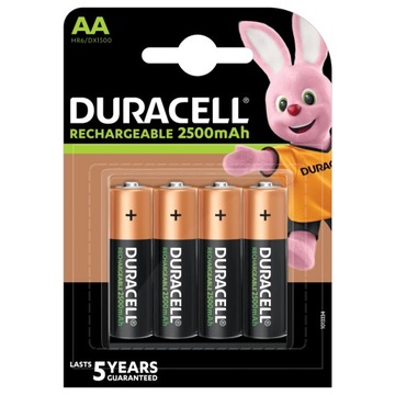 Duracell аккумуляторная батарея AA емкость 2500 мАч, 4 шт.