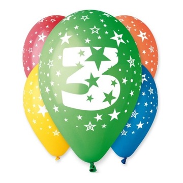 Воздушные шары с принтом на День рождения-номер 3-5 шт.