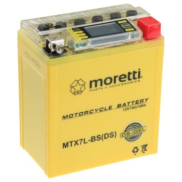 АККУМУЛЯТОР ГЕЛЬ LCD MTX7L-BS YTX7L-BS 7ач MORETTI