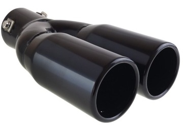 Наконечник вихлопної труби спортивний чорний подвійний 2x63mm