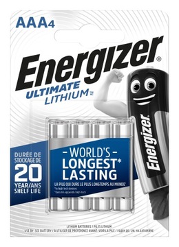 4 x литиевая батарея Energizer L92 Ultimate R03 AAA