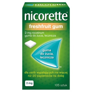 Nicorette Freshfruit Gum жевательная резинка 2 мг 105 шт. КОРОБОЧКА