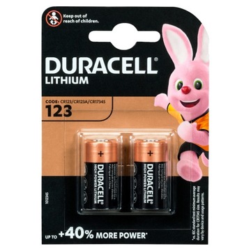 2x фото литиевая батарея 3V CR123 Duracell