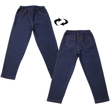 Гетры, леггинсы типа джинсы - темно-синий-86