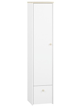 меблі ELMO 06 Білий вузький маленький шафа з полицями