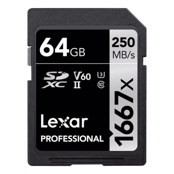 Карта Lexar SDXC 64GB Professional 1667X UHS-II U3 V60