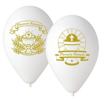 Воздушные шары для причастия с принтом-Хостия 5 шт.