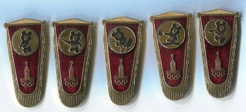 Значки 5 шт. Олимпиада в Москве - 1980