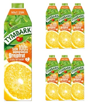 Tymbark сік 100% апельсин грейпфрут 1 л x 6 шт