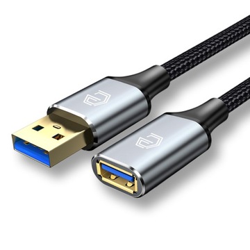 Кабель-подовжувач USB 3.0 жіночий-чоловічий плетений 50см