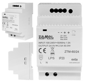 Импульсный источник питания Zamel ZTM-60/24 60W 2.5 A 24V DC
