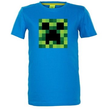 ФУТБОЛКА СИНЯЯ ХЛОПКОВАЯ ДЕТСКАЯ МОЛОДЕЖНАЯ ФУТБОЛКА + MINECRAFT 128/134