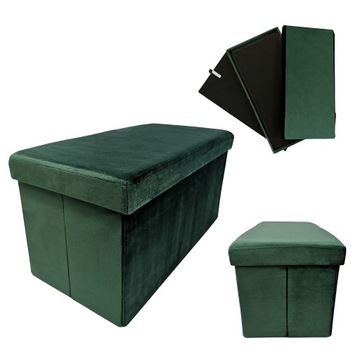 Пуф складной большой ящик для хранения мягкий элегантный PERFECT DUO C. зеленый